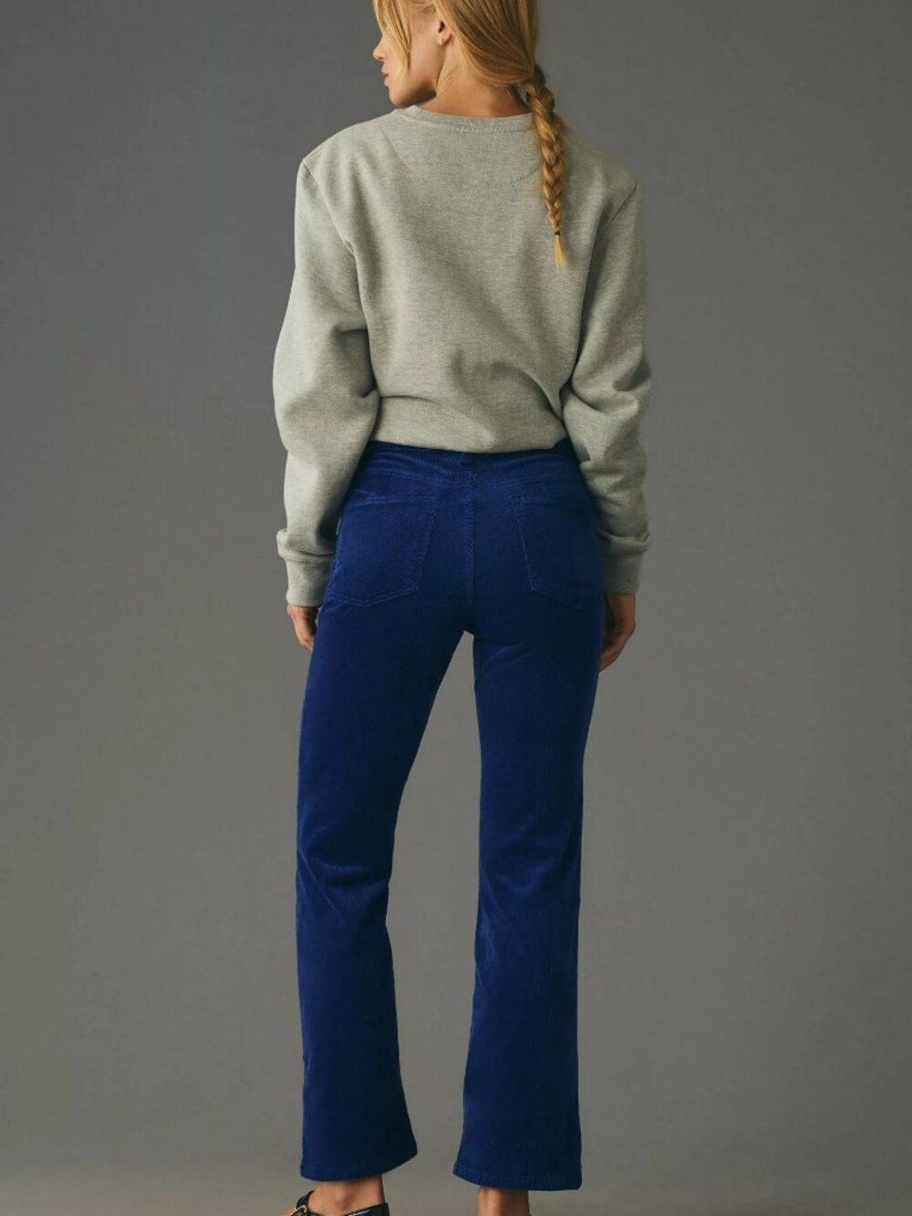 Pilcro Blue The Yaya Mid-Rise Corduroy Crop Flare Jeans Size 26 New with Tags NW - Picture 3 of 11